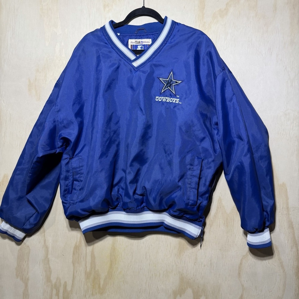Vintage Dallas Cowboys Starter Pullover Jacket Emmitt Smith XL Blue NFL
